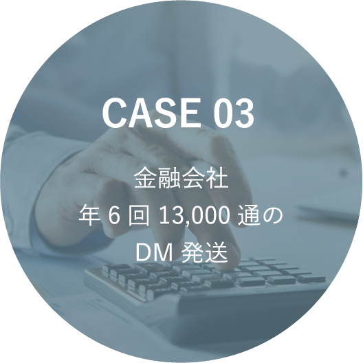 CASE 03 金融会社 年6回 13,000通の DM発送